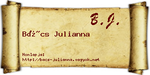 Bács Julianna névjegykártya